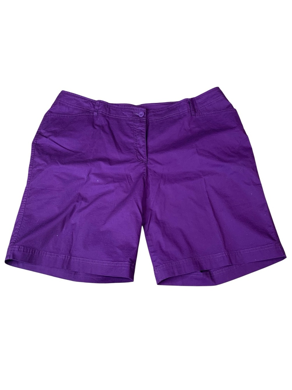 Carroll Reed Purple Cotton Stretch Bermudas - Women's Size 18
